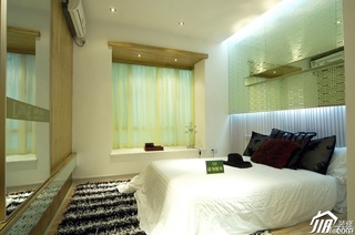 混搭风格公寓大气冷色调豪华型100平米卧室床效果图
