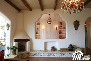 地中海风格小户型白色经济型80平米客厅装修效果图