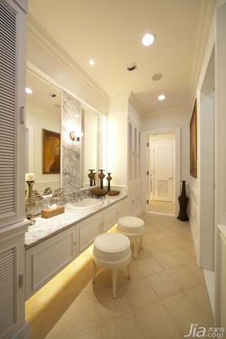 混搭风格别墅白色豪华型浴室柜图片