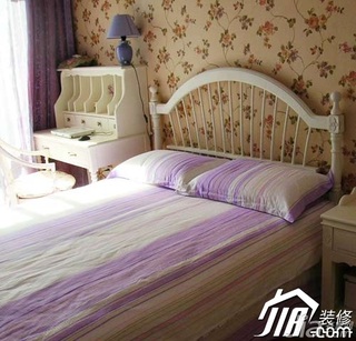 田园风格公寓舒适5-10万90平米卧室床图片