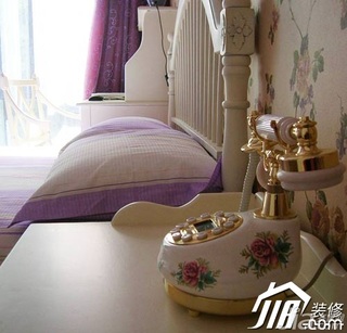 田园风格公寓5-10万90平米卧室床头柜图片