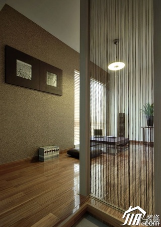 简约风格公寓咖啡色豪华型100平米客厅过道壁纸图片