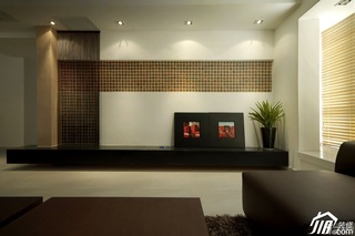 简约风格公寓咖啡色豪华型100平米客厅电视背景墙电视柜图片