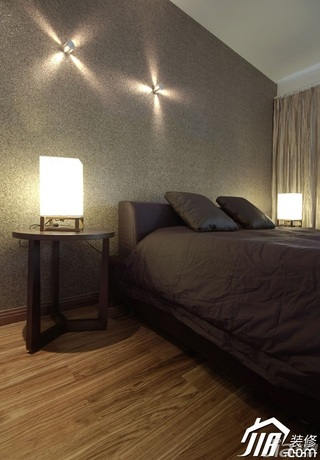 简约风格公寓舒适咖啡色豪华型100平米卧室床图片