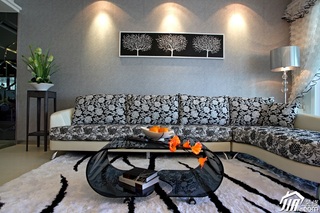 混搭风格二居室大气豪华型110平米客厅沙发效果图