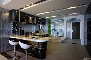 混搭风格二居室大气豪华型110平米厨房吧台橱柜设计图