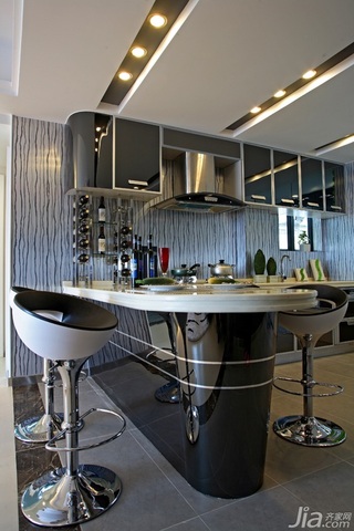 混搭风格二居室大气豪华型110平米厨房吧台橱柜定制