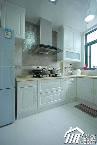 欧式风格复式白色20万以上厨房橱柜设计图纸