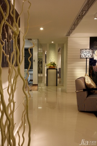 混搭风格二居室奢华冷色调豪华型110平米客厅过道效果图