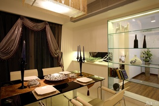 混搭风格二居室奢华冷色调豪华型110平米餐厅餐桌图片