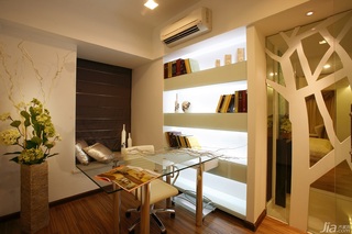 混搭风格二居室奢华冷色调豪华型110平米书房隔断书架图片