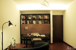 日式风格三居室温馨暖色调富裕型90平米书房书架图片