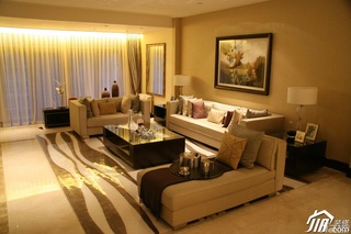 简约风格二居室大气暖色调豪华型客厅沙发效果图