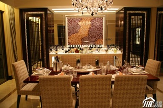简约风格二居室大气暖色调豪华型餐厅餐桌效果图