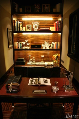 简约风格二居室大气暖色调豪华型书房书桌效果图