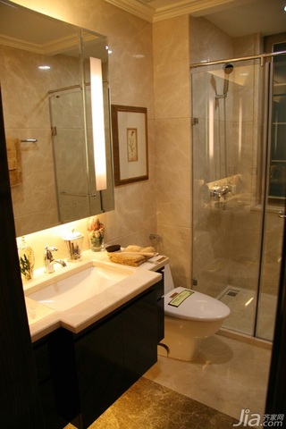 简约风格二居室大气暖色调豪华型浴室柜效果图