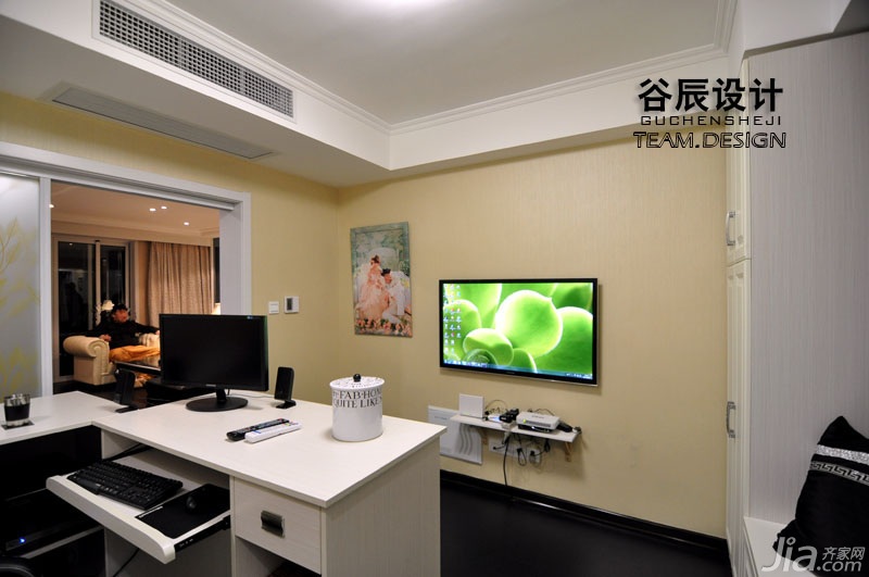 公寓装修,富裕型装修,简约风格,书房,书桌