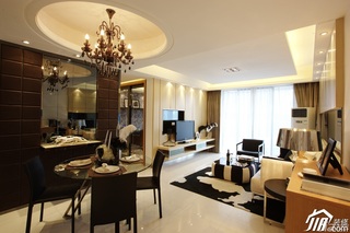混搭风格三居室大气暖色调富裕型80平米客厅沙发效果图