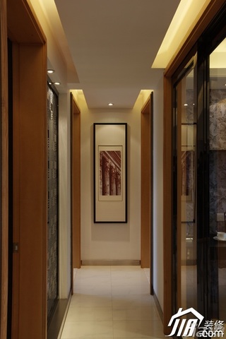 混搭风格三居室大气暖色调富裕型80平米过道装修图片