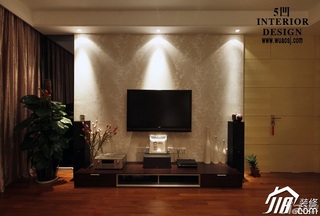 简约风格公寓富裕型130平米电视背景墙电视柜效果图
