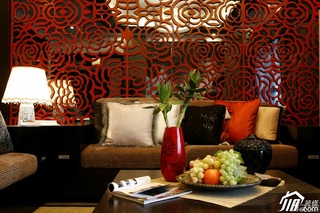 中式风格别墅富裕型客厅沙发背景墙沙发图片