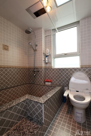 田园风格一居室温馨白色富裕型80平米浴缸图片