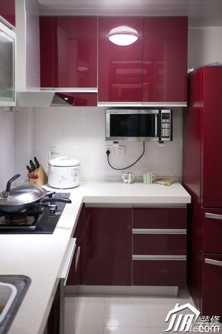 简约风格一居室实用富裕型60平米厨房橱柜图片