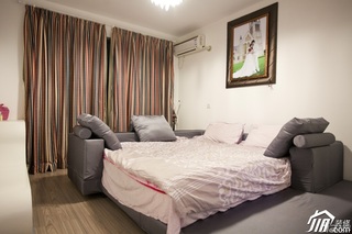 简约风格一居室舒适富裕型60平米卧室飘窗床效果图