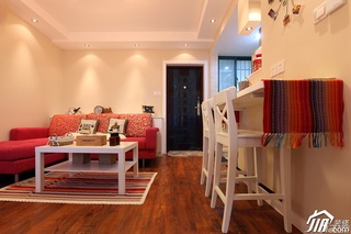 一居室温馨白色富裕型50平米客厅沙发图片