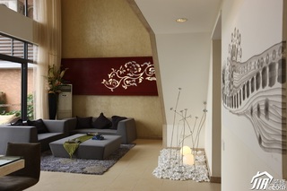 欧式风格别墅富裕型客厅隔断沙发图片