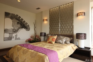 欧式风格别墅舒适富裕型卧室卧室背景墙床效果图