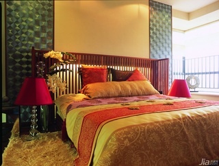欧式风格别墅舒适富裕型卧室卧室背景墙床图片