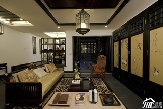 新古典风格四房白色富裕型客厅客厅隔断沙发图片
