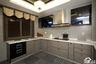 新古典风格四房白色富裕型厨房橱柜图片