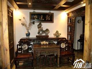 中式风格小户型实用经济型90平米客厅背景墙沙发图片