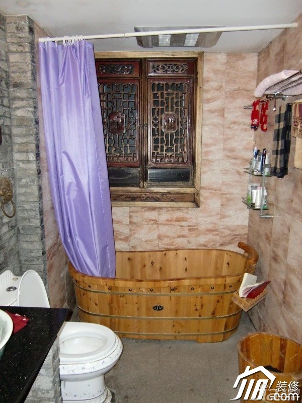 小户型装修,90平米装修,经济型装修,中式风格,卫生间