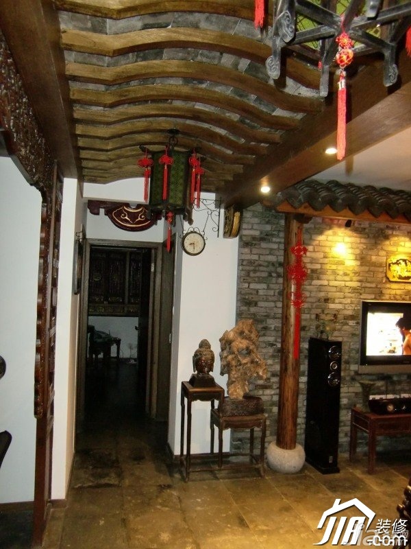 小户型装修,90平米装修,经济型装修,中式风格,过道