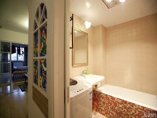 地中海风格二居室时尚白色富裕型浴缸图片