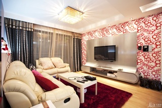 宜家风格公寓时尚富裕型客厅电视背景墙沙发图片