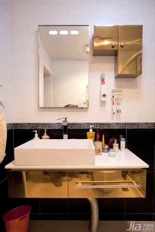 宜家风格公寓时尚富裕型卫生间浴室柜效果图