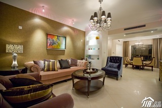 新古典风格二居室古典冷色调豪华型110平米客厅沙发图片