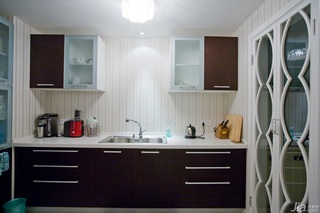 新古典风格二居室古典冷色调豪华型110平米厨房橱柜定做