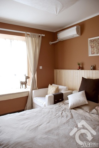 日式风格小户型小清新白色经济型80平米卧室床效果图