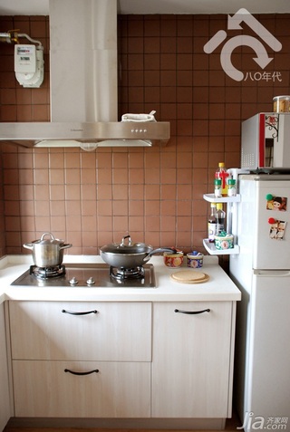 日式风格小户型小清新白色经济型80平米厨房橱柜定做