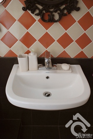 日式风格小户型小清新白色经济型80平米卫生间洗手台效果图
