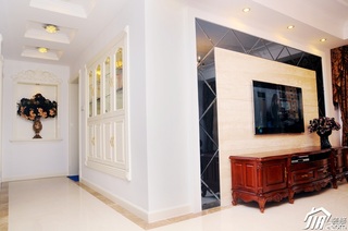 新古典风格公寓古典原木色豪华型客厅过道效果图
