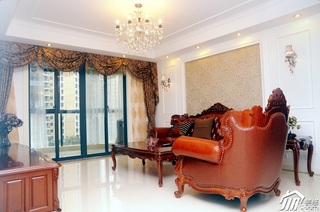 新古典风格公寓古典原木色豪华型客厅沙发效果图