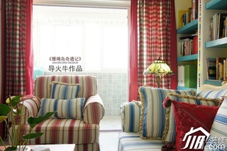 导火牛地中海风格公寓舒适富裕型110平米客厅沙发效果图