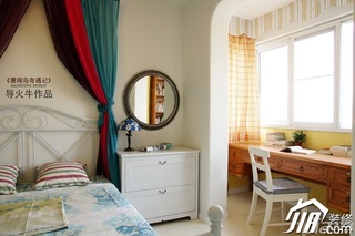 导火牛地中海风格公寓舒适富裕型110平米卧室床图片