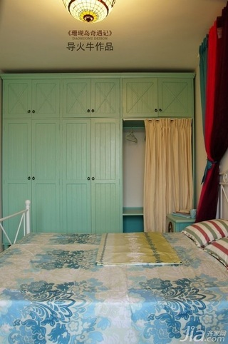 导火牛地中海风格公寓舒适富裕型110平米卧室床效果图